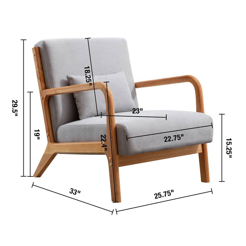 Modern Accent Chair with Solid Wood Frame