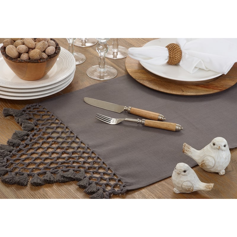 Braided Table Runner With Tassel Design - 16"x72"