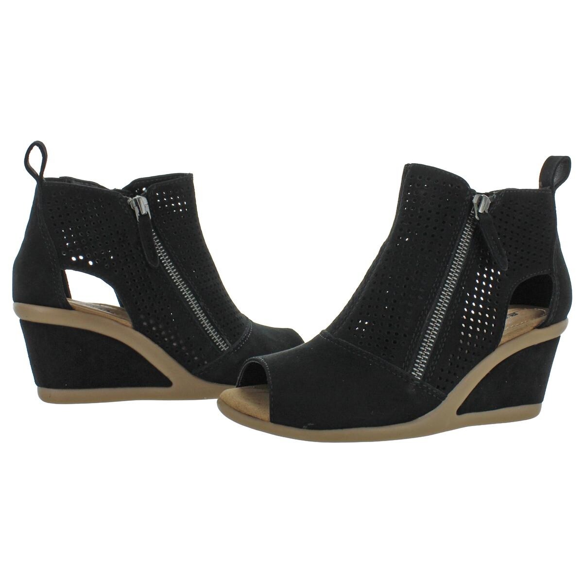 earth peep toe booties