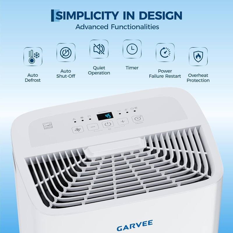 50 Pints Dehumidifier with Auto Defrost, 24H Timer, Auto Shut off for Home Bedroom 5500 Sq. Ft.