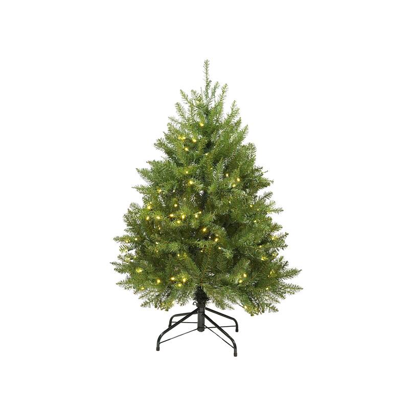 4' Full Northern Pine Artificial Christmas Tree Warm Clear LED Lights - 4 Foot