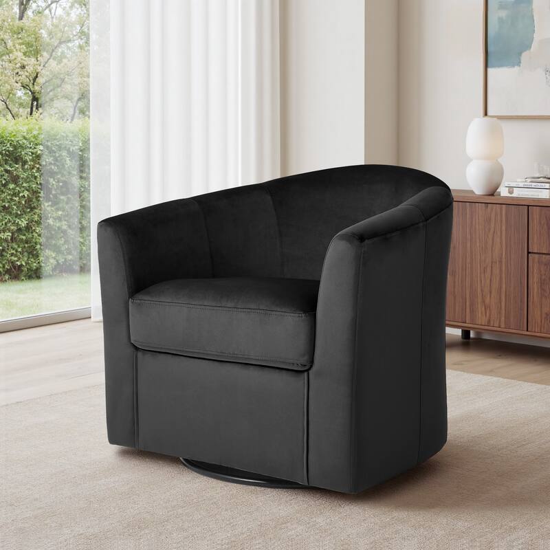 Modern Upholstered Accent Swivel Barrel Chair for Living Room