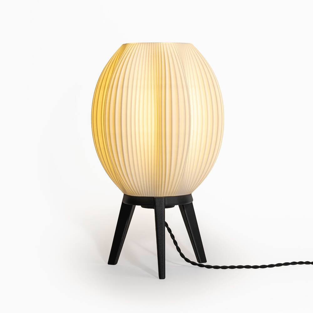Wavy 16.5" Modern Contemporary Plant-Based PLA 3D Printed Dimmable LED Table Lamp, by JONATHAN Y