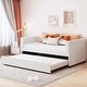 preview thumbnail 2 of 9, Twin Size Velvet Upholstered Daybed with Trundle Bed and Ergonomic Design Backrest, Apartment Livingroom Sofa Bed, Beige