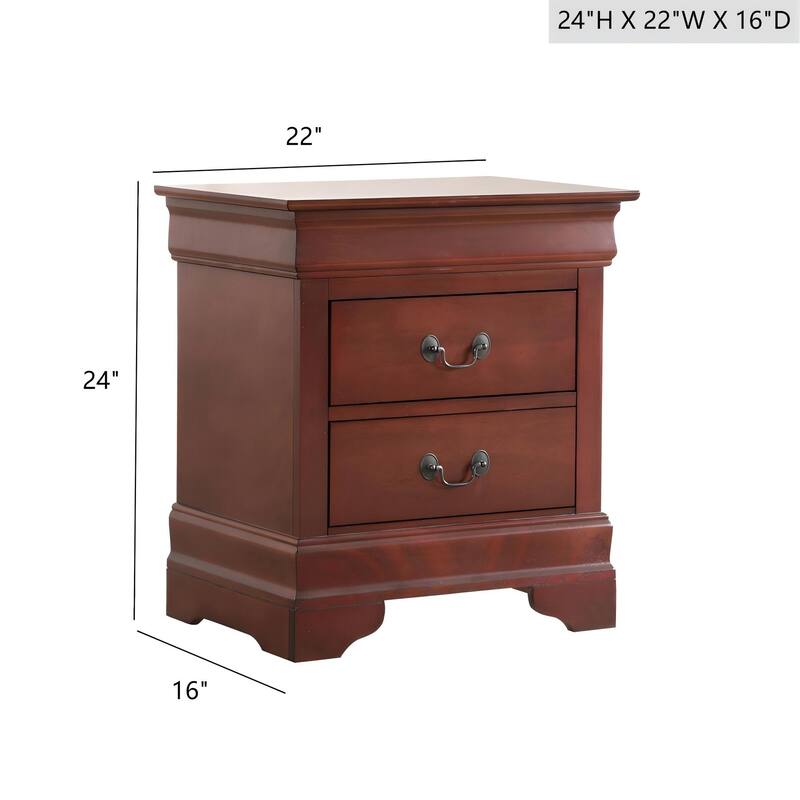 Traditional Cherry Nightstand with Durable Finish for Room Decor