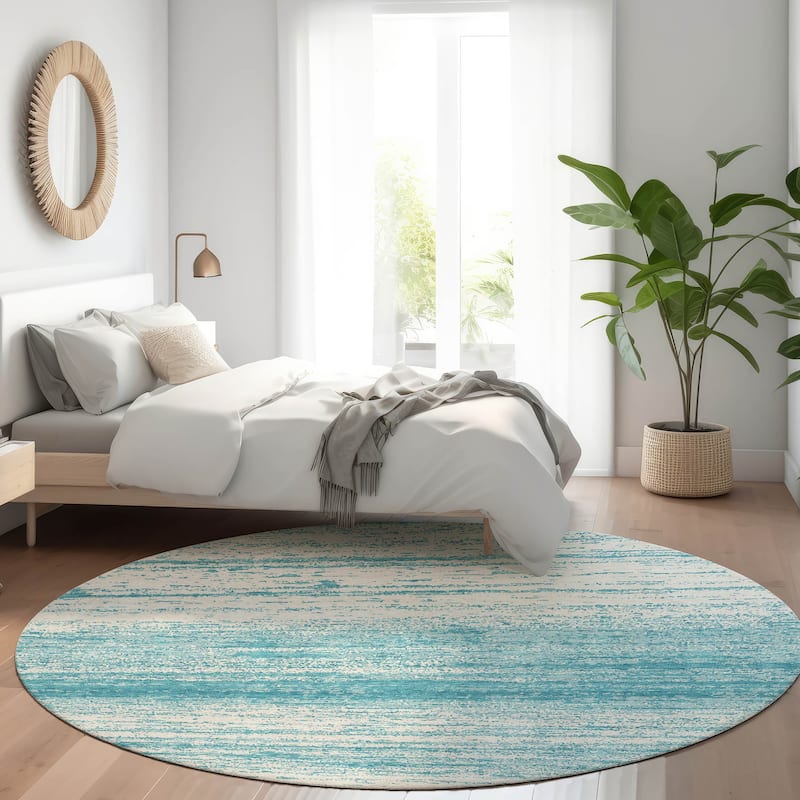 Machine Washable Indoor/ Outdoor Chantille Ombre Stripes Rug