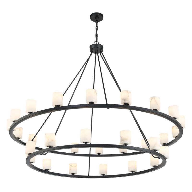 Aragon 30 Light Matte Black Chandelier