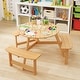 preview thumbnail 6 of 7, Kids Outdoor Wooden Picnic Table and Bench Set with Umbrella Hole-Natural - Multi