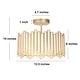 preview thumbnail 7 of 26, Tifany Modern Gold 3-Light Drum Glass Chandelier Semi-Flush Mount Ceiling Light