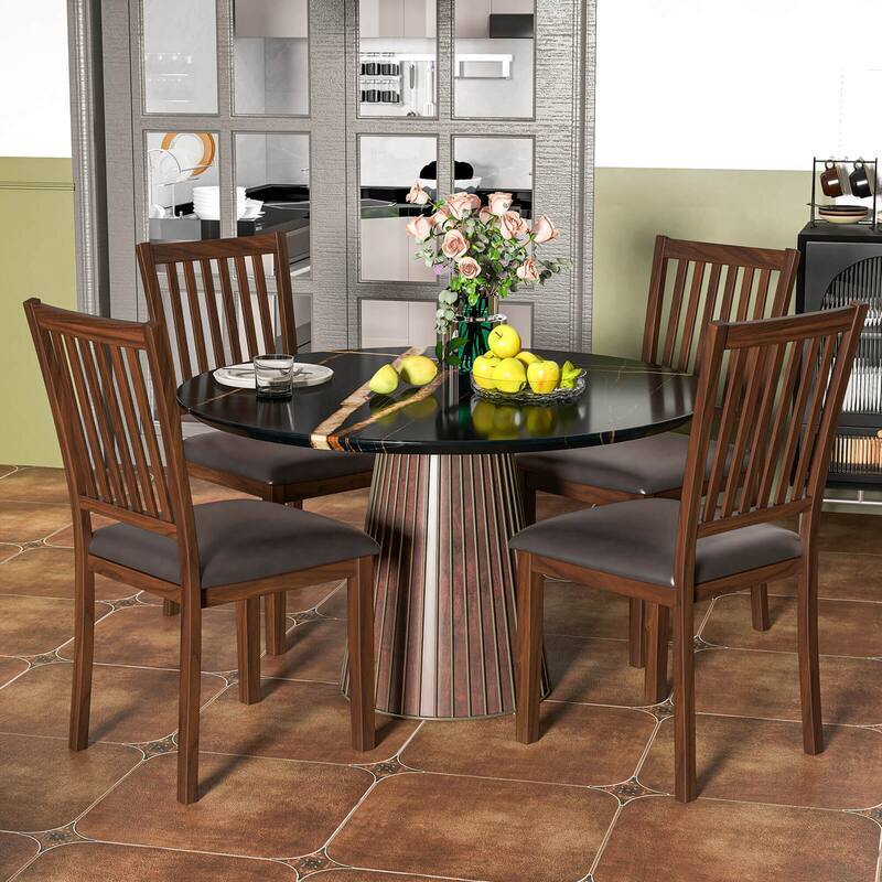 Costway Modern Dining Chair Set of 2/4 with Slanted High Backrest