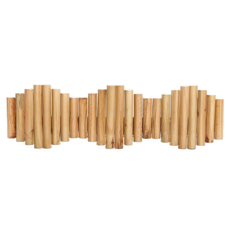 Natural Pine Wood Log Peg Wall-Mounted Coat Rack - 8.27" H x 28.27" W x 5" D