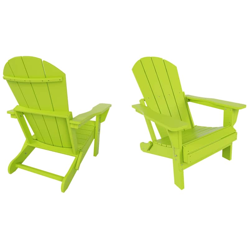 POLYTRENDS Laguna Outdoor Eco-Friendly Poly Folding Adirondack Chair (Set of 2)