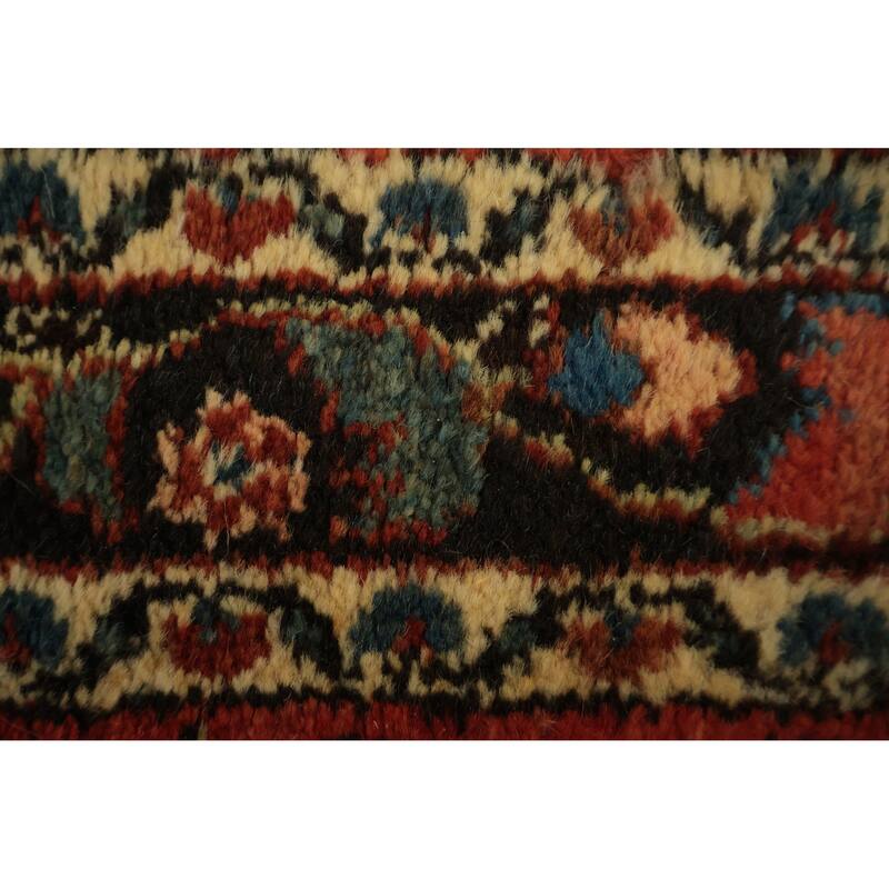 Hand Knotted Oriental 100% Wool Carpet Traditional Floral Oranges & Rust Hamedan Runner Rug - 17' 9'' X 2' 9''