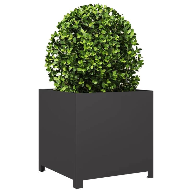 vidaXL Garden Planter Black Steel 19.7 in Durable Garden Planter - 19.7 x 19.7 x 19.7 in