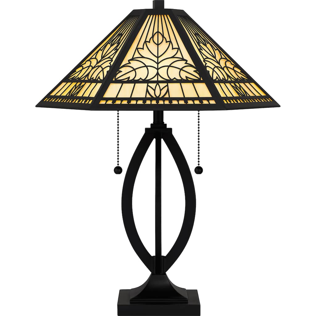 James 2-Light Matte Black Table Lamp