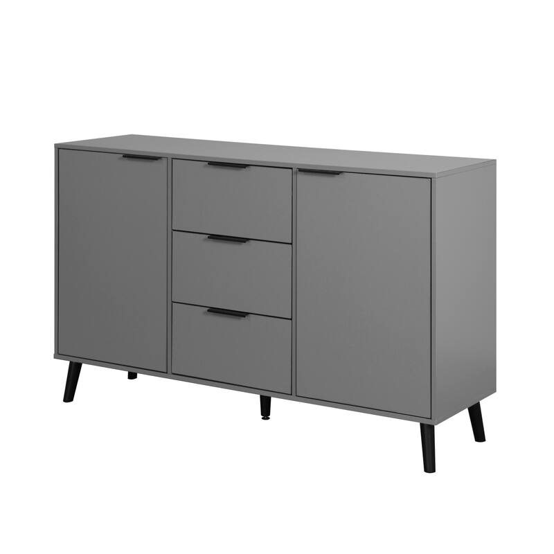Sideboard Buffet Cabinet with 3 Drawers and 2 Doors