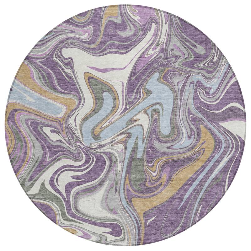 Machine Washable Indoor/ Outdoor Contemproary Fusion Chantille Rug