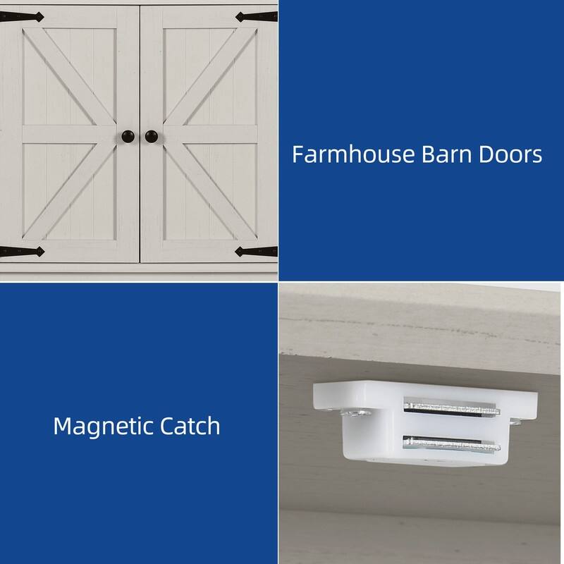 Moasis 64" Farmhouse Tall Kitchen Pantry Storage Cabinet with 2 Drawers & Doors