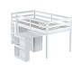 preview thumbnail 13 of 19, Rubber Wood Twin Loft Bed with Safety Guardrail and Pulling-Out Desk