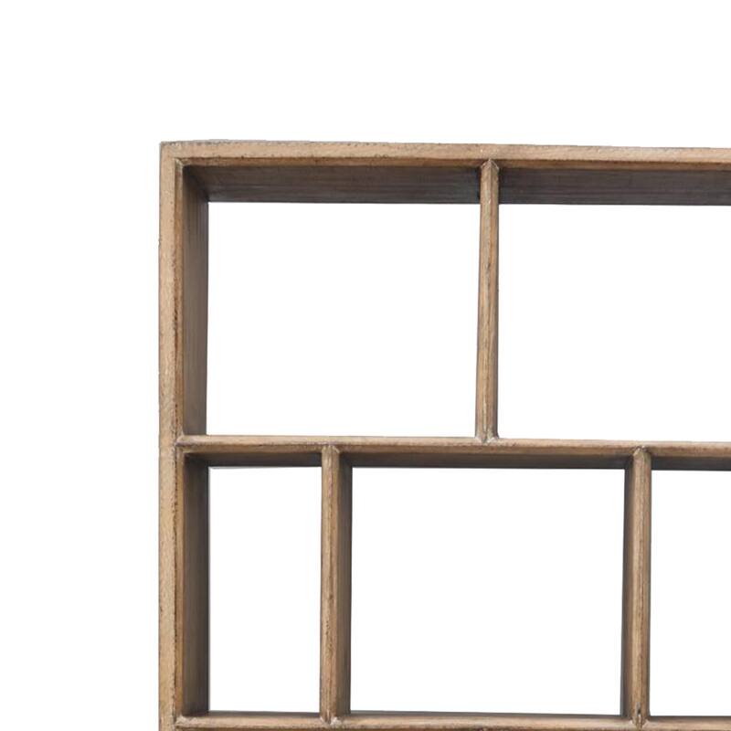 Neya Etagere Bookshelf, Brick Bond Racks, Brown Pine Wood, 85 Inch