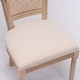 preview thumbnail 8 of 10, Square Rattan Back Dining Chair Set of 2, Cream Linen Fabric Chairs
