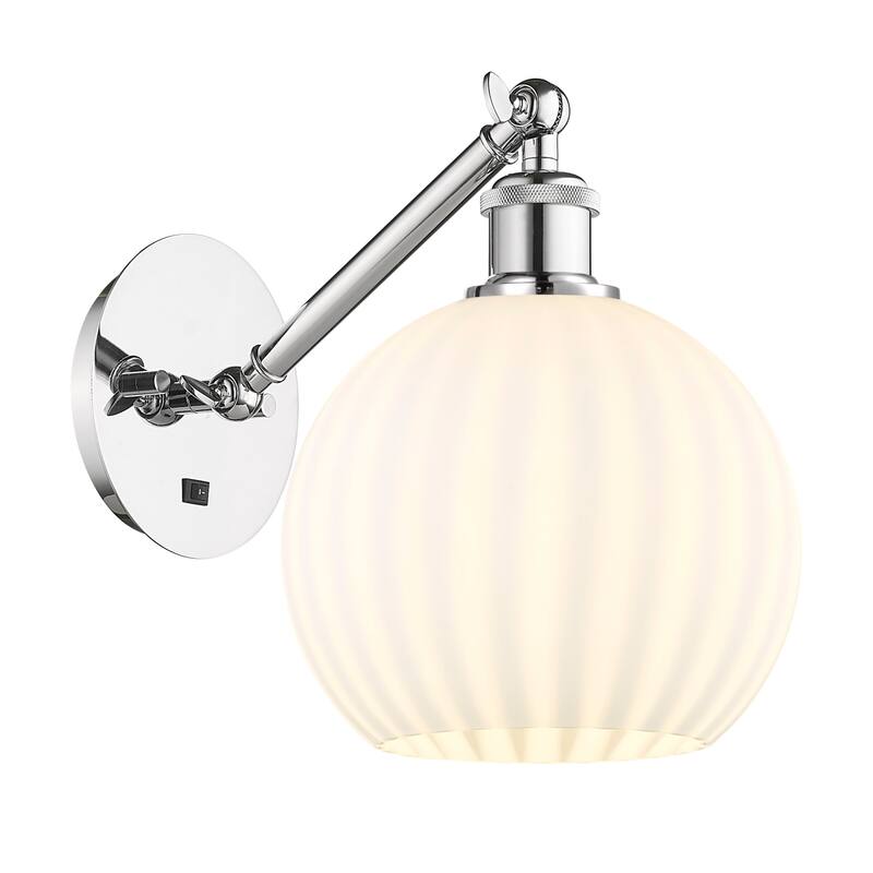 Innovations Lighting 317-1W-10-8 White Venetian Sconce White Venetian - Polished Chrome