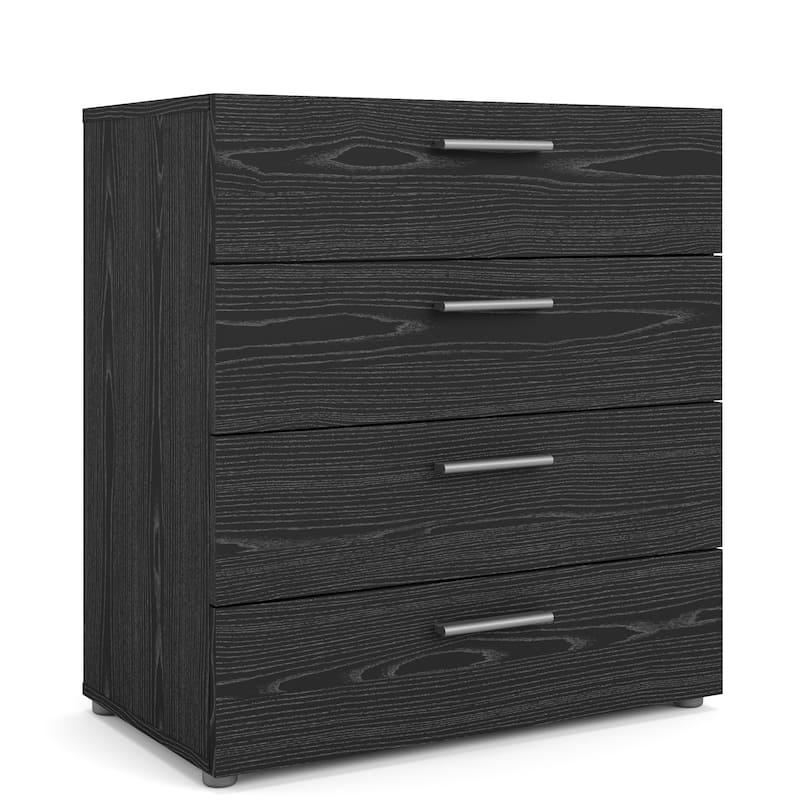 Porch & Den Angus Contemporary 4-drawer Engineered Wood Chest - Black woodgrain