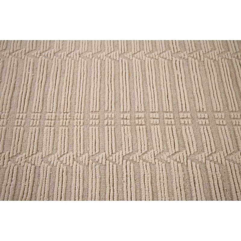 Earth Tone Moroccan Area Rug Handmade Oriental Wool Carpet - 7'11" x 10'4"