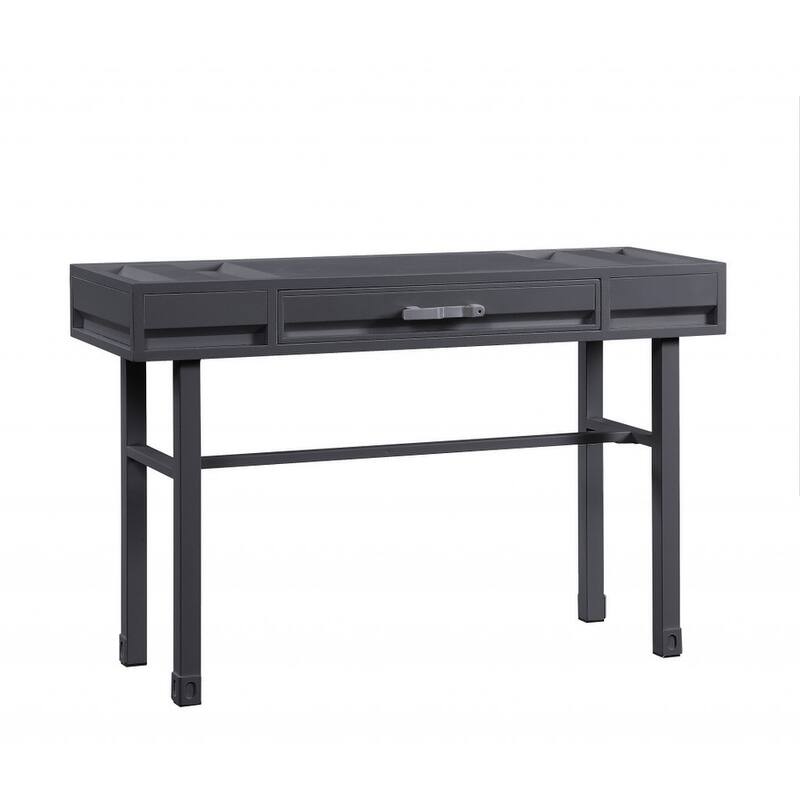 HomeRoots 47" Gunmetal Iron And Wood Vanity Table
