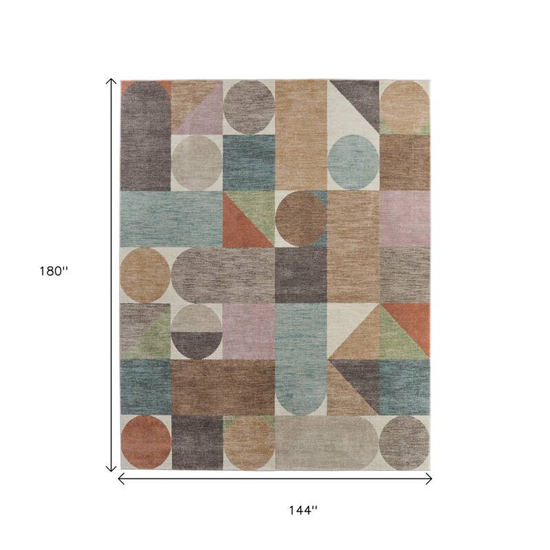 HomeRoots Checkered Modern Rectangle Area Rug