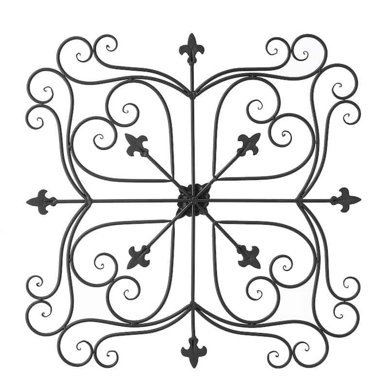 Glitzhome 23.5"L Traditional Iron Scroll Garden/Home Wall Decor