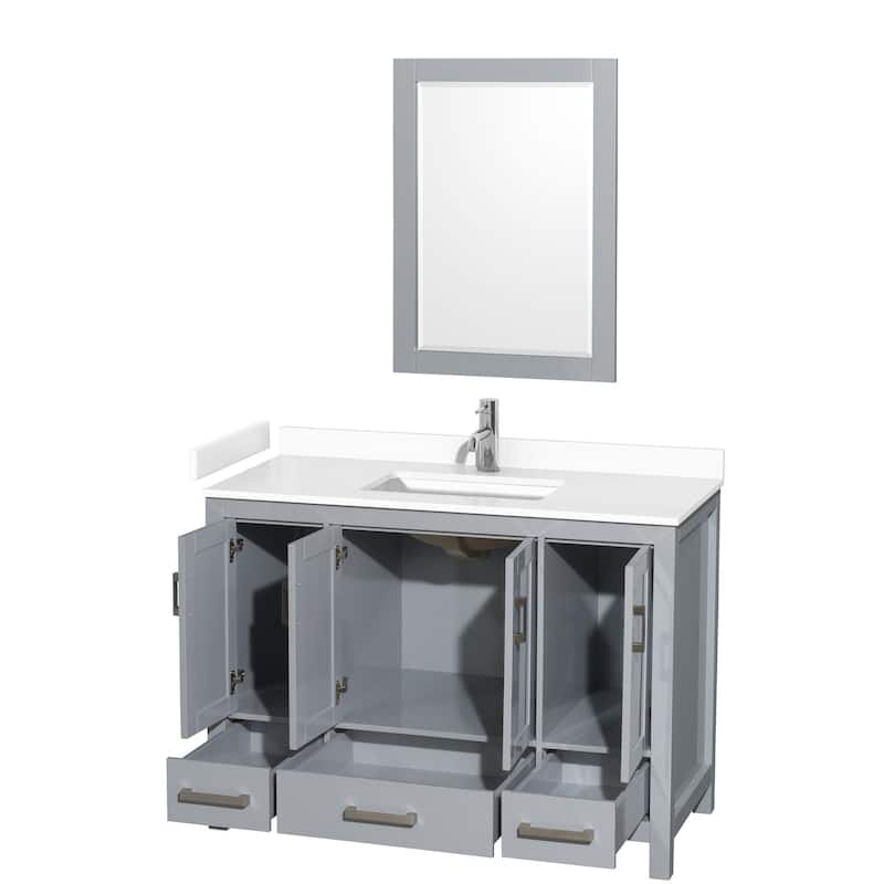 Wyndham Collection Sheffield 48" Single Bathroom Vanity, Carrara