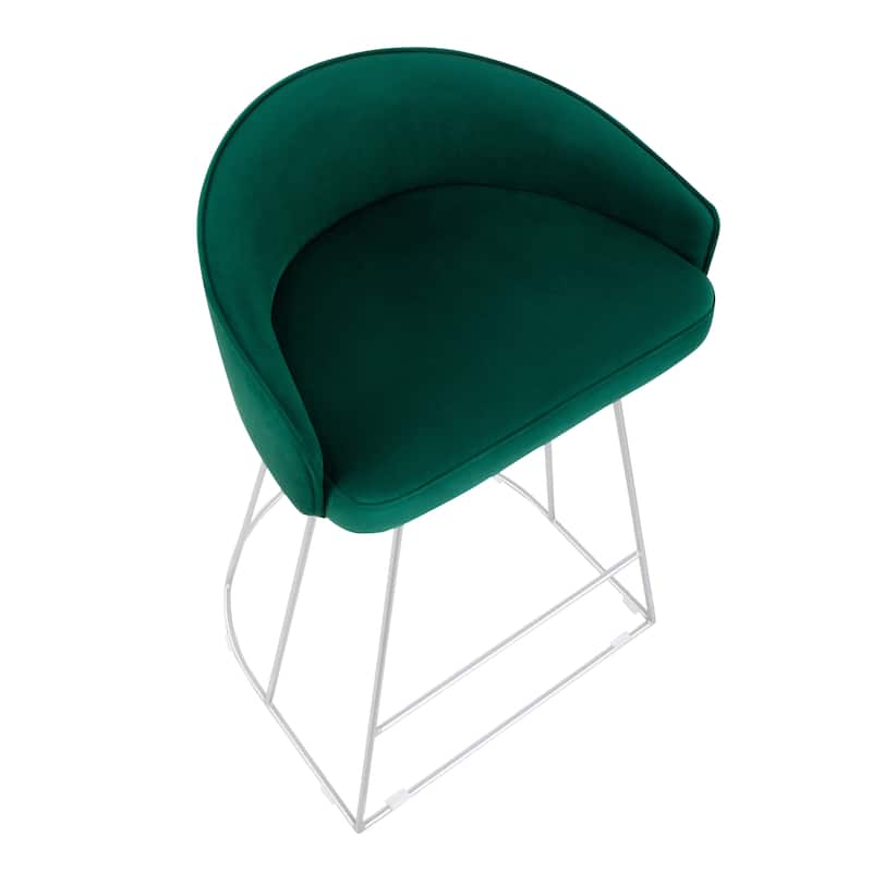 Silver Orchid Haid Velvet Upholstered Counter Stool (Set of 2)