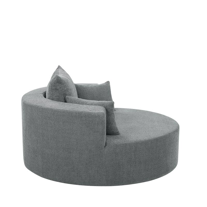 Modern 360° Swivel Round Barrel Chair by Harper & Bright Designs