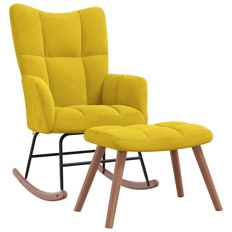 vidaXL Rocking Chair Accent Side Chair Padded Seat for Living Room Velvet
