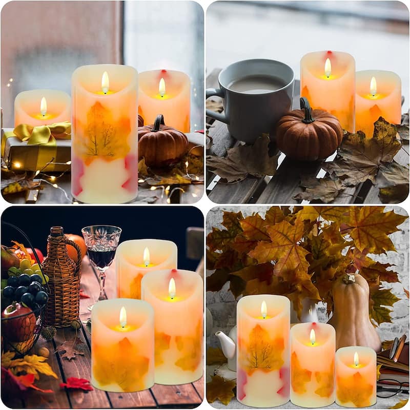 3 PCS Flameless Candles Light Warm White Battery Operated Electric LED
