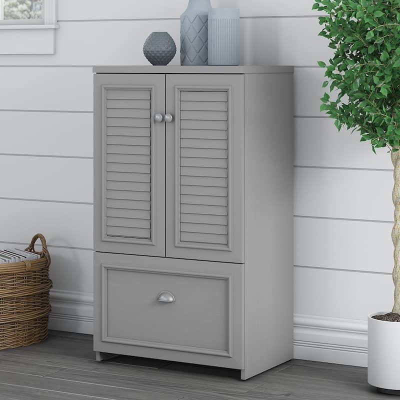41.7-inch Cabinet with Drawer - 23.74"L x 16.06"W x 41.69"H - 23.74"L x 16.06"W x 41.69"H - Cape Cod Gray