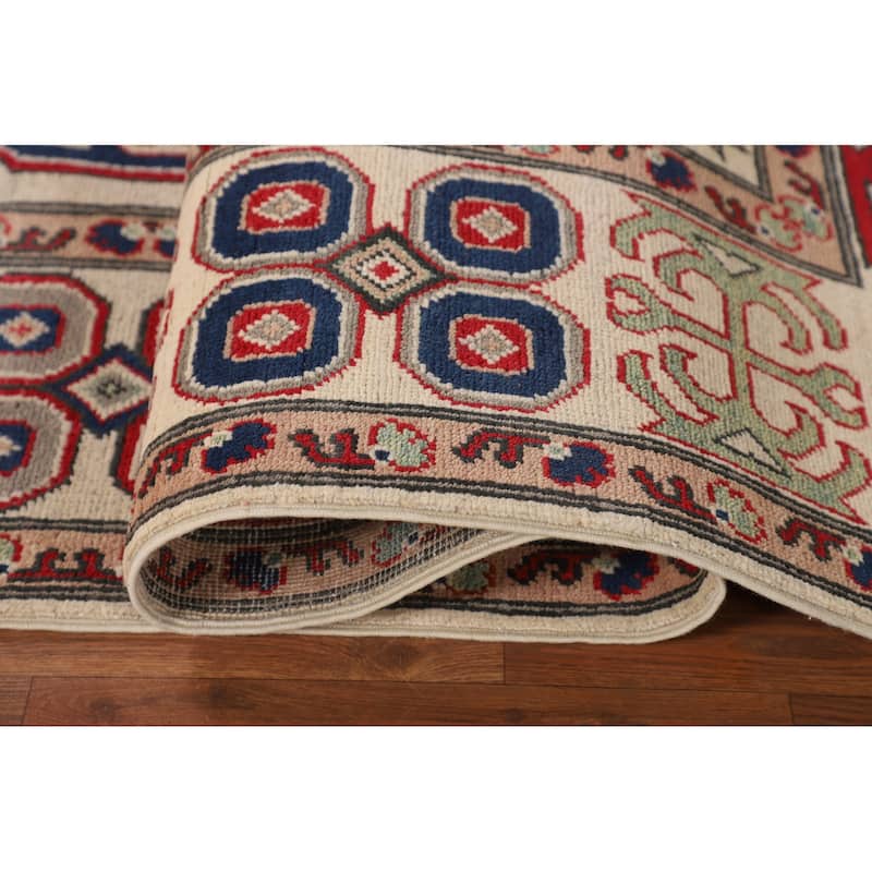 Geometric Kazak Oriental Area Rug Handmade Dining Room Wool Carpet - 6'6" x 10'0"