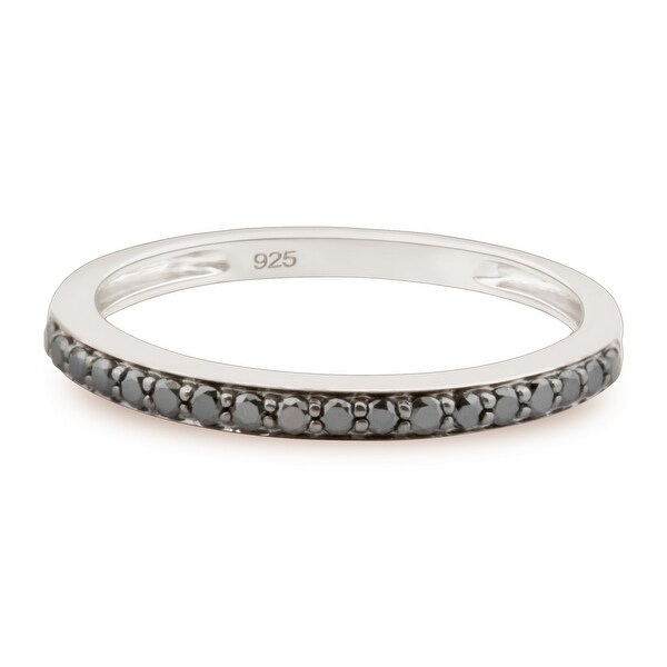 Prism Jewel 0.22Ct Prong Set Black Diamond Wedding Band- 2.40mm Wide