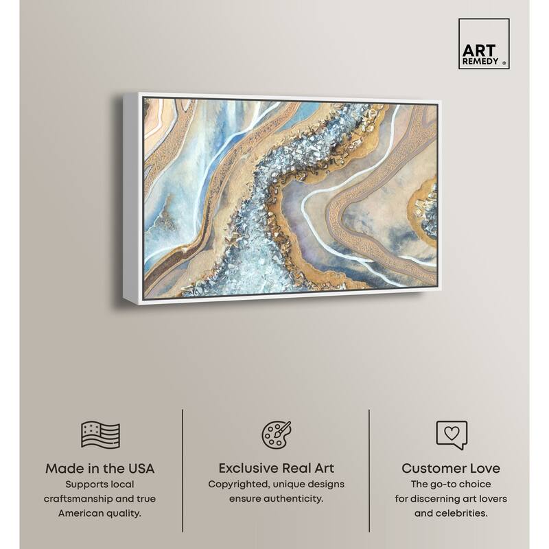 Art Remedy The Luxurious Geode Framed Mineral, Agate & Geode 1 Piece Canvas Wall Art