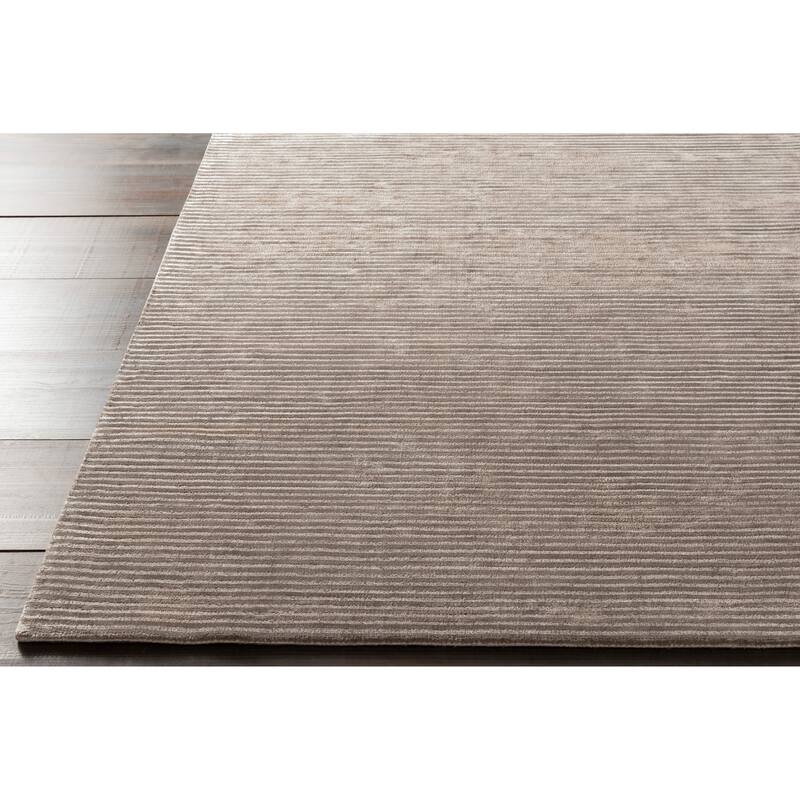 Elle Handmade Striped Solid Viscose Area Rug