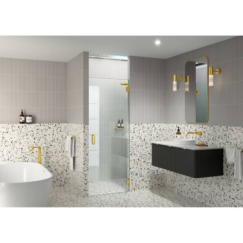 Glass Warehouse GW-DO-28.75 Albedo 78" High x 28-3/4" Wide Hinged - Satin Brass