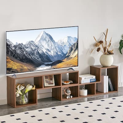 2 Pieces Cube TV Stand,Free Combination Gaming Entertainment Center Media Stand,Open Storage Bookcase Shelf, 55.1*11.8*17.1