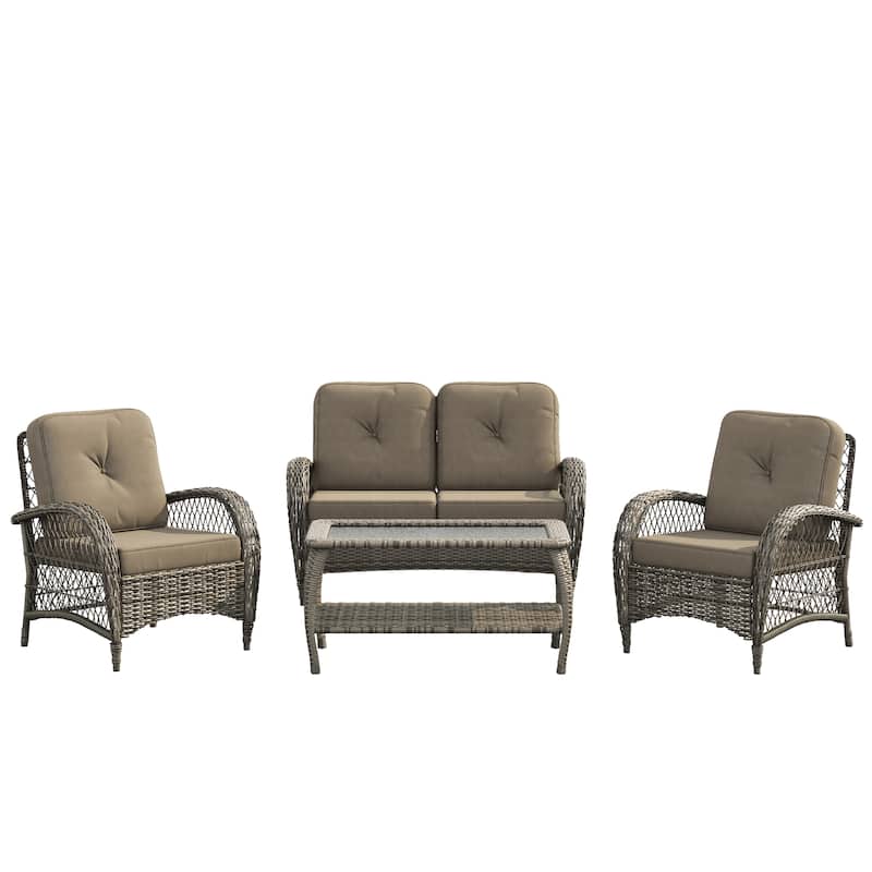 Corvus Padova 4-piece Wicker Patio Chat Set
