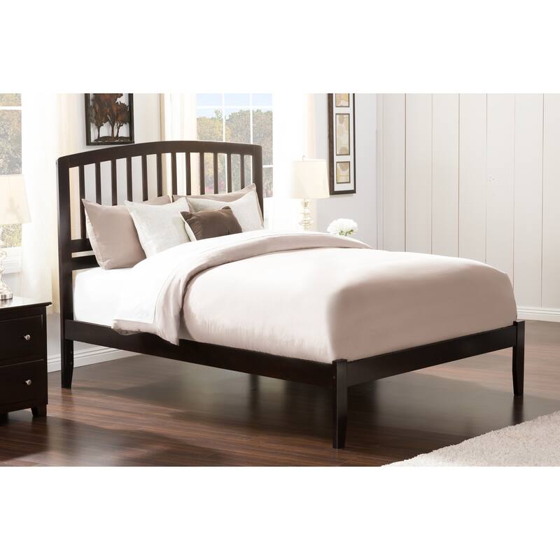 Platform Bed - Sleek Bowed Design & Sturdy Slats for Bedroom