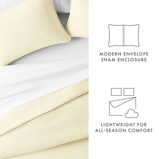 Soft Essentials Quilted Herringbone Coverlet Set