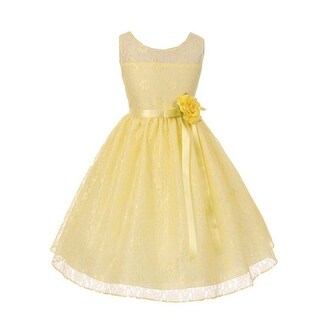 yellow lace flower girl dresses