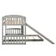 preview thumbnail 13 of 11, Gray Twin over Twin Solid Wood Bunk Bed with Slide and Ladder