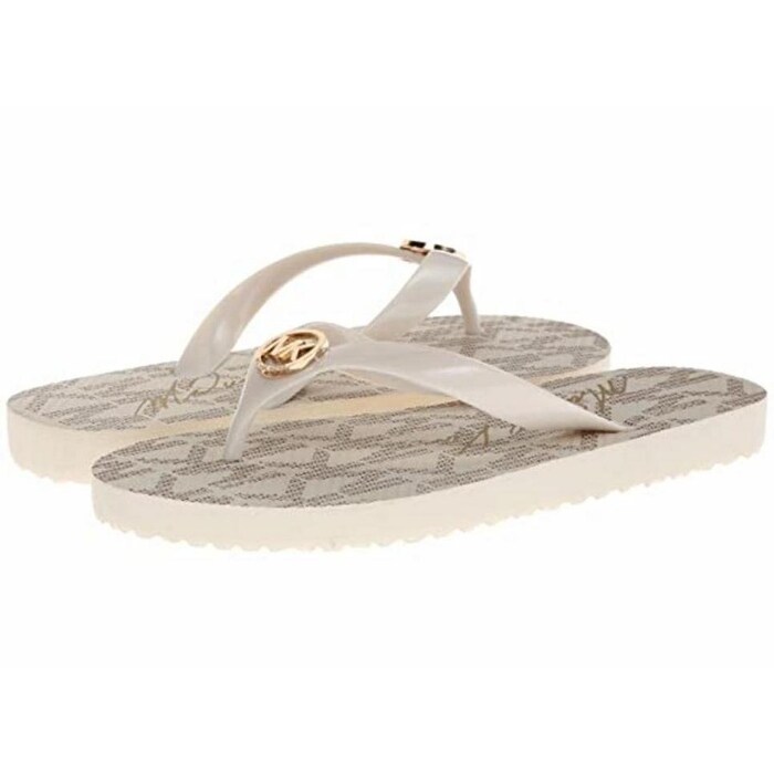 michael kors white flip flops