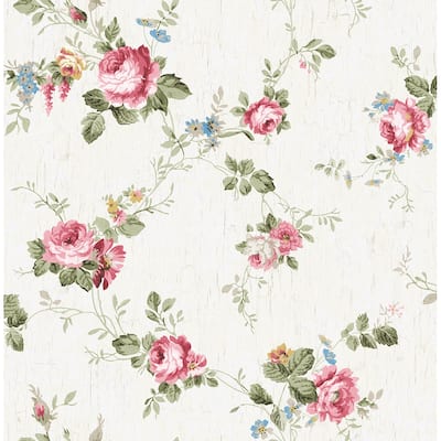 Seabrook Designs Filip Floral Trail Unpasted Wallpaper
